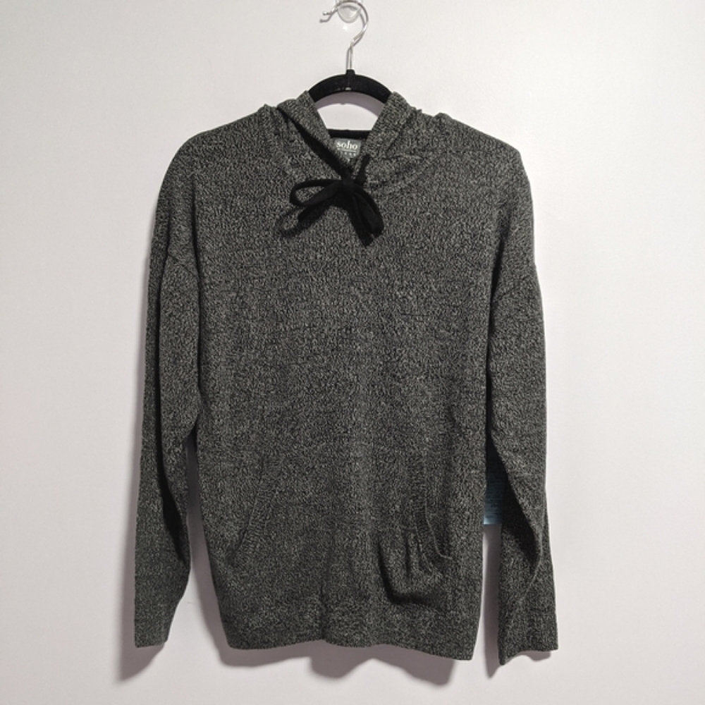 Soho Street Drawstring-Tie Hooded Sweater